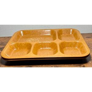 Vintage US Military 14”x11” Mess Hall Trays 5 Compartments EX-48-1 Pair of 2